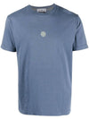 Chest Logo Print Short Sleeve T-Shirt Avio Blue - STONE ISLAND - BALAAN 1