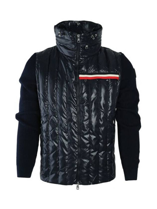 Hidden Logo Padded Cardigan Navy - MONCLER - BALAAN 1