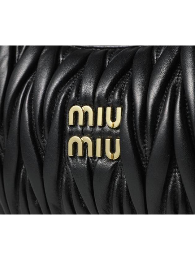 Wander Matelasse Nappa Leather Shoulder Bag Black - MIU MIU - BALAAN 5