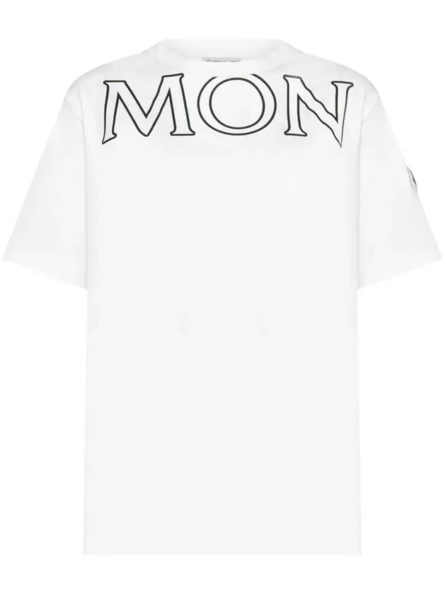 Women's Maxi Printing Logo Patch TShirt White 8C000 22 829HP 033 - MONCLER - BALAAN 1