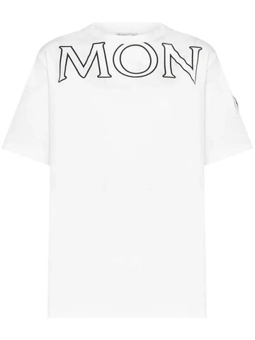 Women's Maxi Printing Logo Patch TShirt White 8C000 22 829HP 033 - MONCLER - BALAAN 1