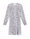 Danael Smocked Printed Cotton Voile Short Dress Ecru Lilac - ISABEL MARANT - BALAAN 1