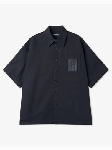 Oversized short sleeve denim shirt dark navy 231M245100800044 - RAF SIMONS - BALAAN 1