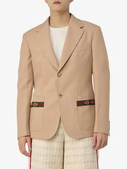 Fluid Drill Formal Web Suit Jacket Beige - GUCCI - BALAAN 2