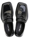 Square Toe Leather Loafers Black - PRADA - BALAAN 3