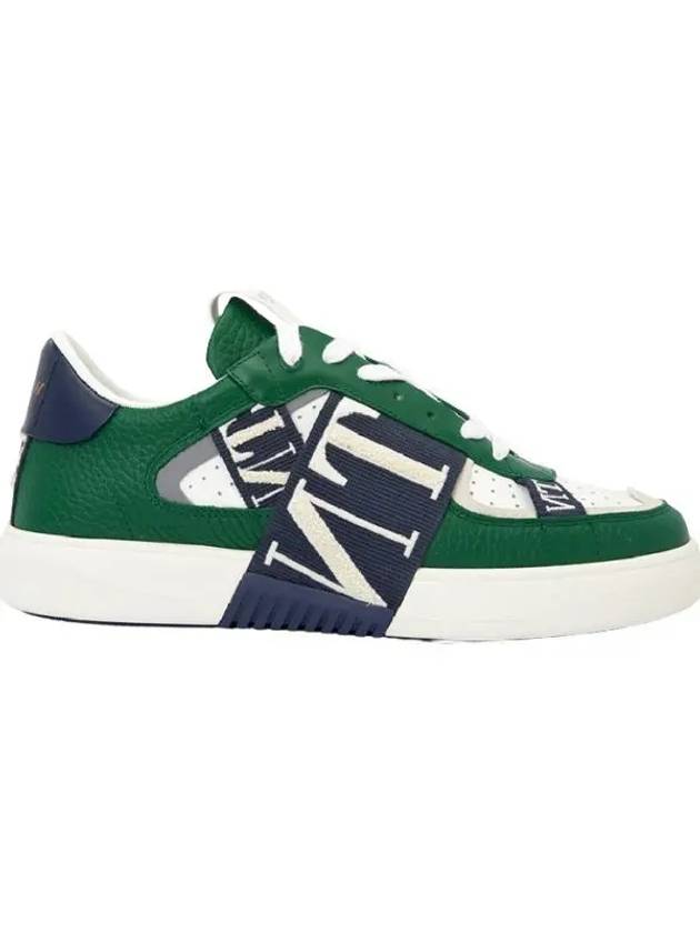 Men's VLTN Logo Low Top Sneakers Green - VALENTINO - BALAAN 2