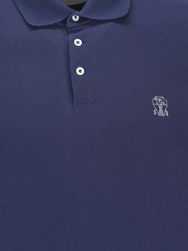 Logo Print PK Shirt Blue - BRUNELLO CUCINELLI - BALAAN 4