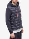 Men s Arm Logo Patch RWB Drawstring Hooded Knit Padded Jacket Royal Blue 9B00005 M1367 780 - MONCLER - BALAAN 4