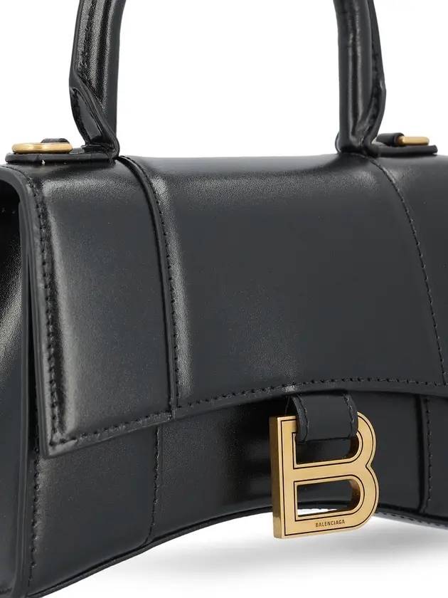 Hourglass XS Glossy Calfskin Tote Bag Black - BALENCIAGA - BALAAN 5