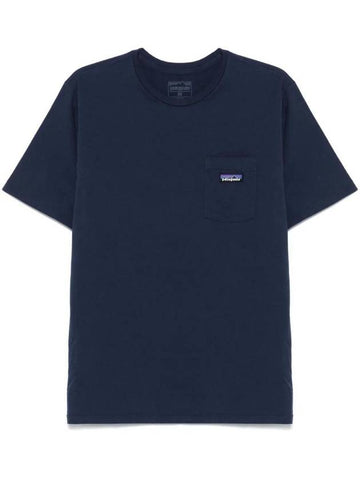 Men's Daily Pocket Regenerative Cotton Short Sleeve T-Shirt Navy - PATAGONIA - BALAAN 1