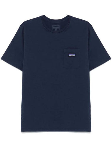 Men's Daily Pocket Regenerative Cotton Short Sleeve T-Shirt Navy - PATAGONIA - BALAAN 1