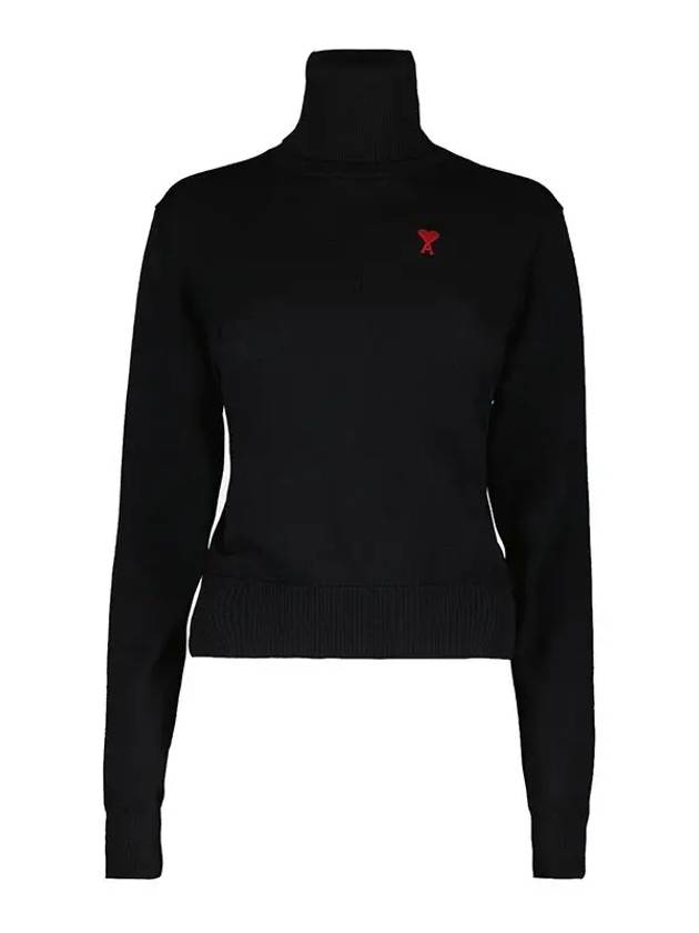 Small Heart Logo Turtleneck Black - AMI - BALAAN 2