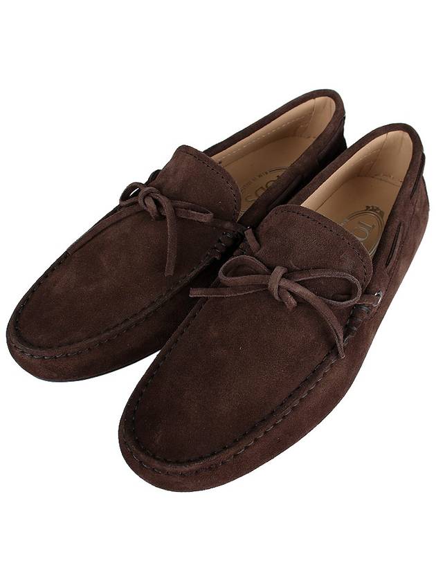 Men's City Gommino Suede Driving Shoes Brown - TOD'S - BALAAN 3