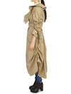 Trench Coat with Ruffles Beige Cotton Gabardine - DIOR - BALAAN 4