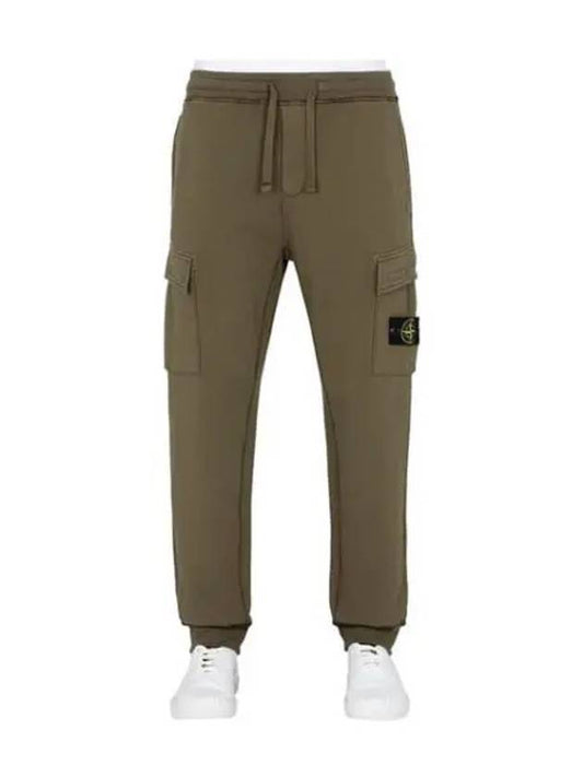 Waffen Patch Cotton Fleece Track Pants Olive - STONE ISLAND - BALAAN 2