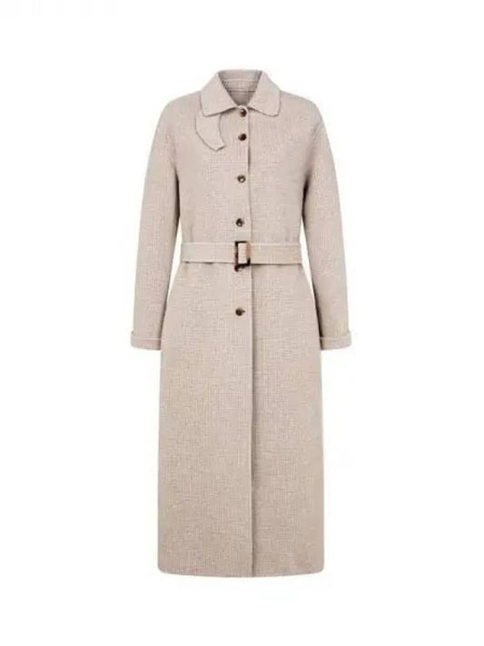 Women s Belted Reversible Check Coat Beige 271070 - EMPORIO ARMANI - BALAAN 1