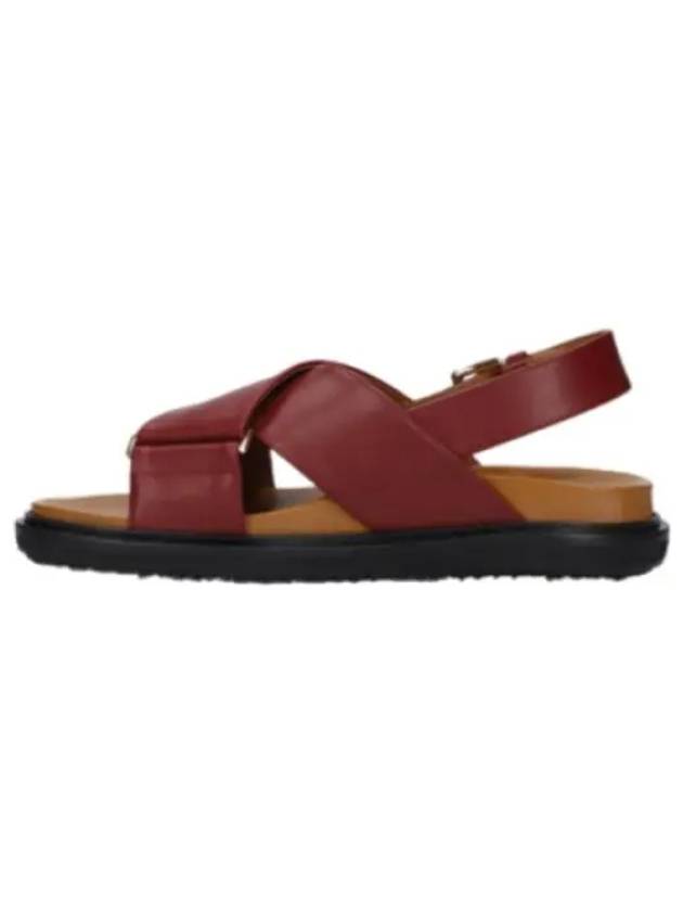 Fussbett Leather Sandals Burgundy - MARNI - BALAAN 2