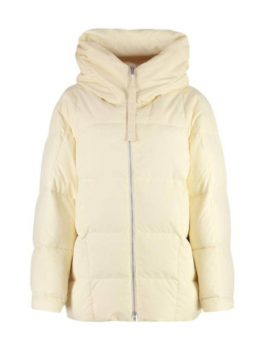 Zipper Quilted Hood Down Padded Ivory - JIL SANDER - BALAAN 1