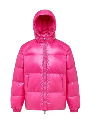 STEN Hooded Unisex Down Jacket Raspberry Sorbet - PYRENEX - BALAAN 1