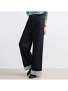 Jihen brushed roll up wide denim pants - MONO AT.D - BALAAN 3