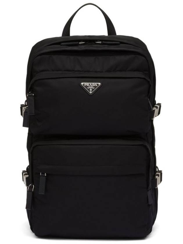 Re-Nylon Saffiano Leather Backpack Black - PRADA - BALAAN 2