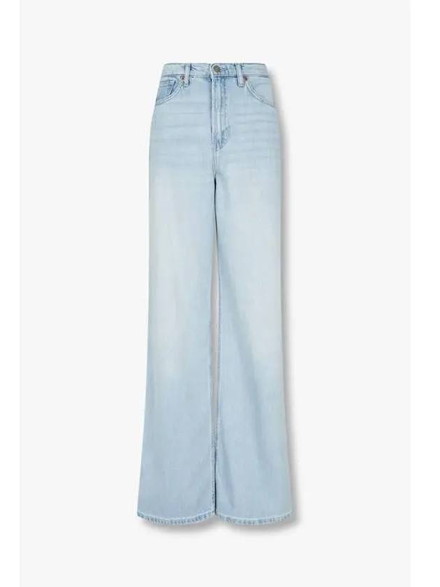 Washed Wide Denim Pants Cary Lived In Leg Jeans Light Blue - REFORMATION - BALAAN 1