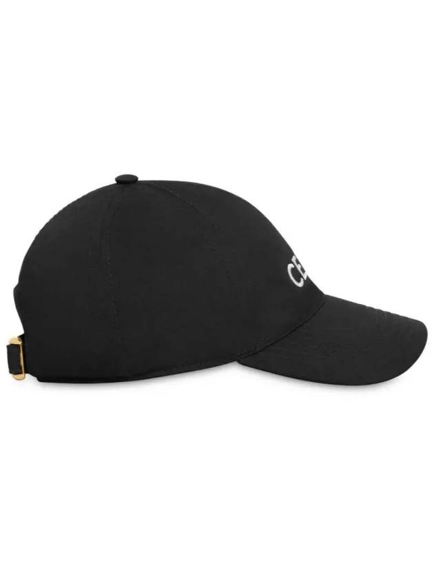 Embroidered Logo Cotton Ball Cap Black - CELINE - BALAAN 4