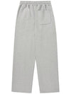 Leather Patch Cotton Sweatpants Melange Gray - SSINANDLEE - BALAAN 3