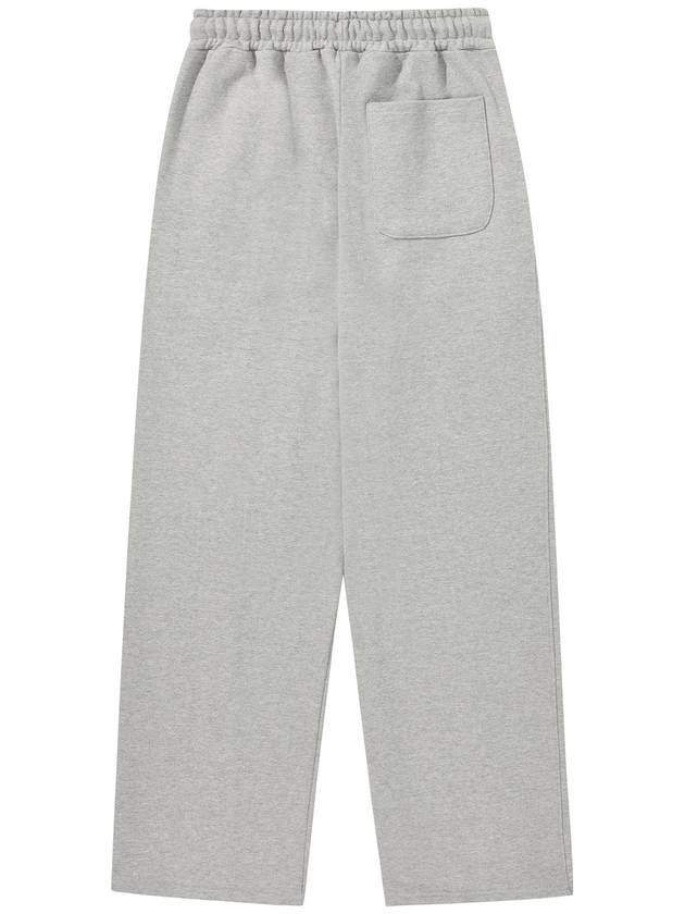 Leather Patch Cotton Sweatpants Melange Gray - SSINANDLEE - BALAAN 3