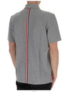 Men's Cotton Pique Center Bag Striped Short Sleeve Polo Shirt Grey - THOM BROWNE - BALAAN 6