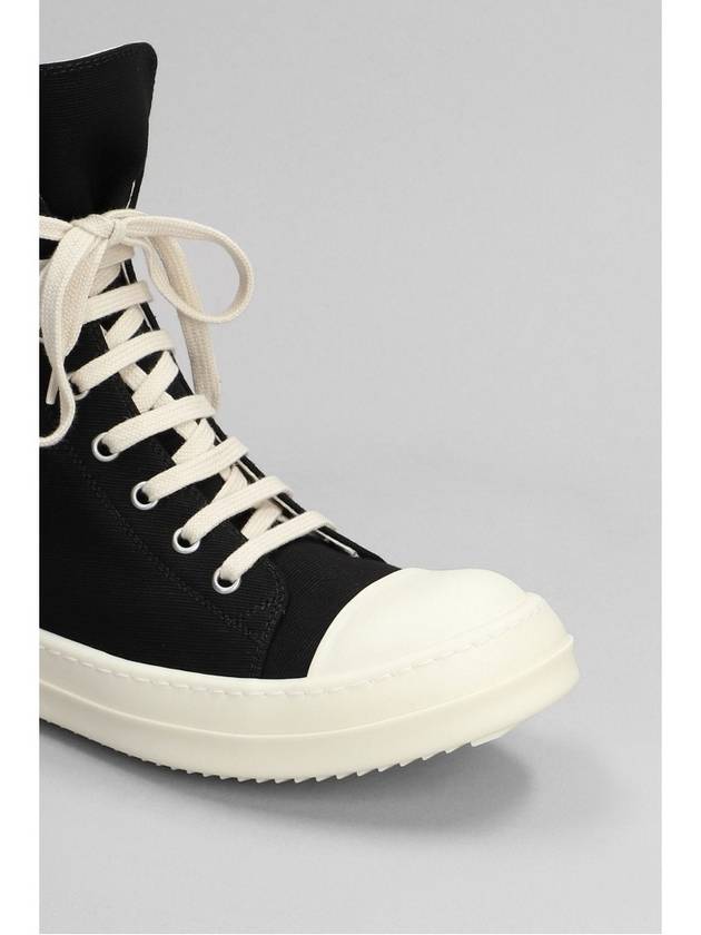 Lido Cotton High Top Sneakers Black - RICK OWENS - BALAAN 6