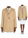 Mackintosh Oversized Single Coat Beige - THOM BROWNE - BALAAN.