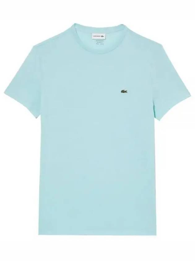 Crew Neck Pima Cotton Jersey Short Sleeve T-Shirt Light Green - LACOSTE - BALAAN 2