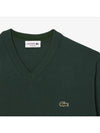 V Neck Cotton Classic Fit Knit Top Forest Green - LACOSTE - BALAAN 3