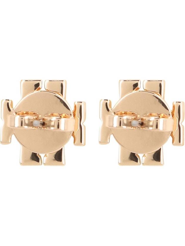 Crystal Logo Stud Earrings Gold - TORY BURCH - BALAAN 4