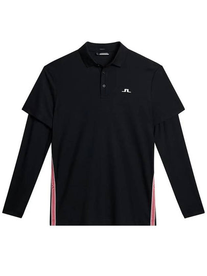 Liam Regular Fit Long Sleeve Polo Shirt Black - J.LINDEBERG - BALAAN 2