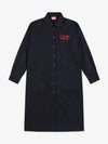 Rune D logo Embroidery Shirt Midi Dress Black - DIESEL - BALAAN 2