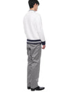 Men's Twill Unconstructed Cotton Straight Pants Grey - THOM BROWNE - BALAAN 6