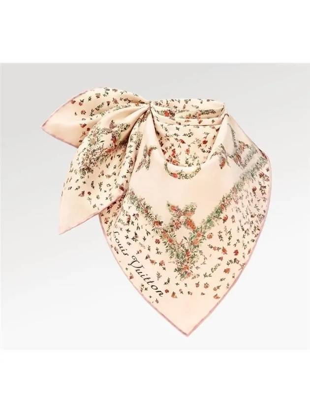 Monogram Flower Square 90 Scarf Beige - LOUIS VUITTON - BALAAN 3