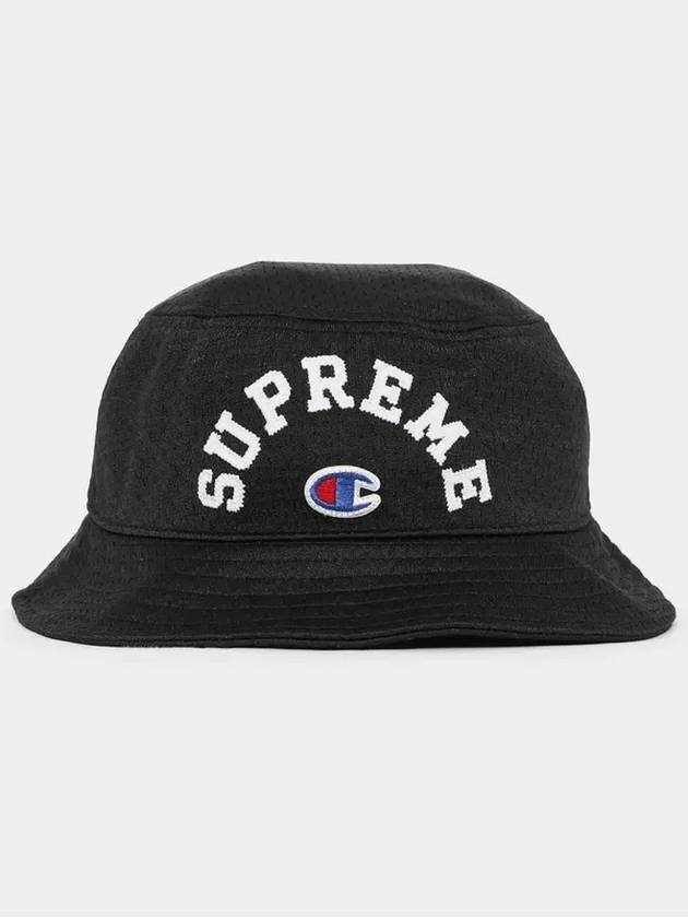 SS24H86 BLACK Champion Collaboration Bucket Hat - SUPREME - BALAAN 3