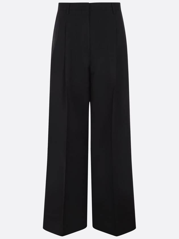 High Waist Wool Wide Pants Black - BURBERRY - BALAAN 2