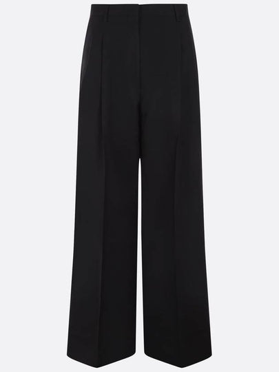 High Waist Wool Wide Pants Black - BURBERRY - BALAAN 2