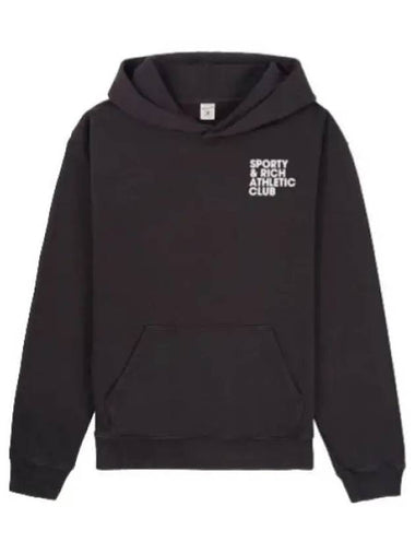 exercise open hoodie black hooded sweatshirt - SPORTY & RICH - BALAAN 1