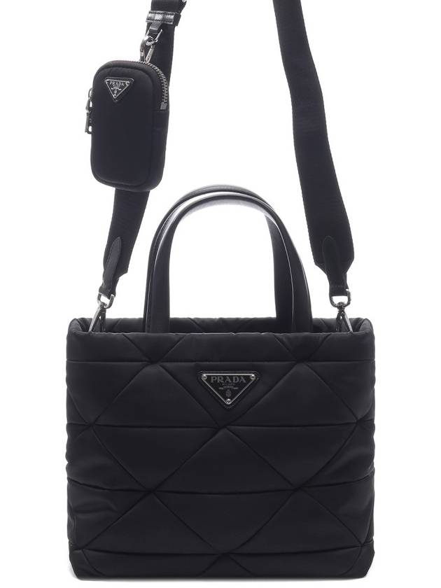 Triangle Logo Re-Nylon Padded Tote Bag Black - PRADA - BALAAN 3