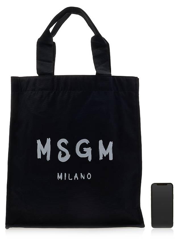 Milano Brushed Logo Tote Bag Black - MSGM - BALAAN 7