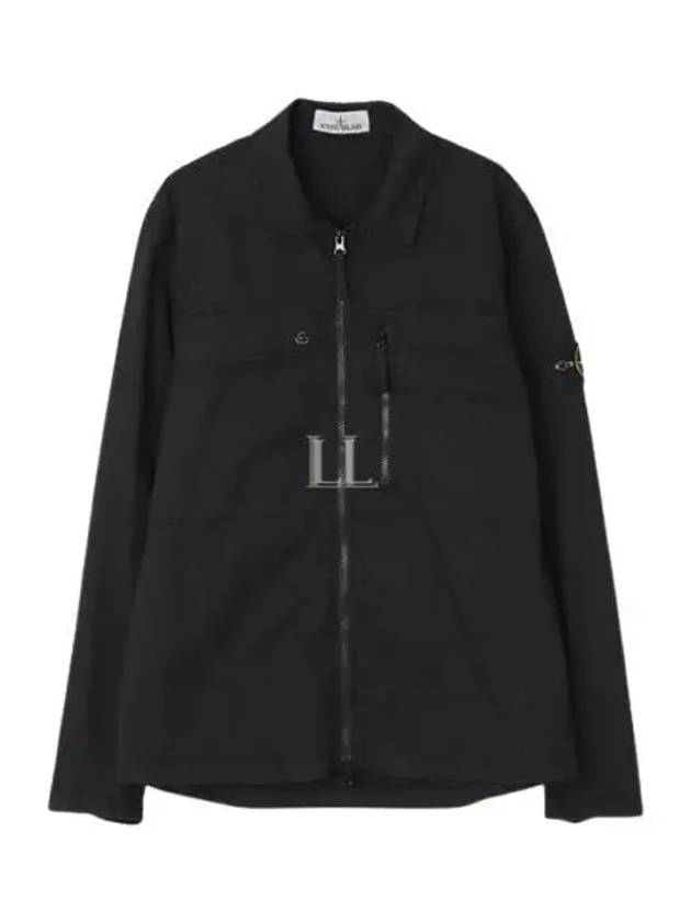 Supima Cotton Twill Stretch-TC Jacket Black - STONE ISLAND - BALAAN 2