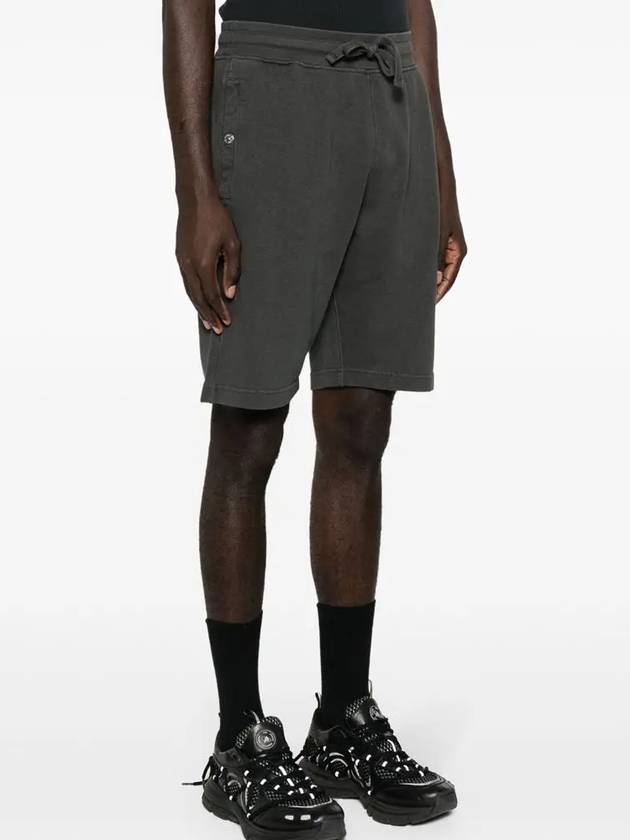 Compass Badge Cotton Track Shorts Grey - STONE ISLAND - BALAAN 4