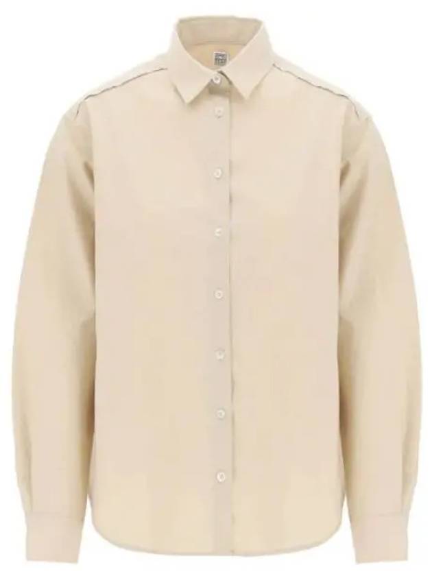 Signature Cotton Shirt Beige - TOTEME - BALAAN 2