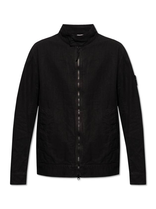 Tela Mock Neck Zip-up Jacket Black - STONE ISLAND - BALAAN 2