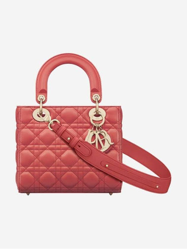 Lady My ABCDior Cannage Small Lambskin Tote Bag Coral - DIOR - BALAAN 1